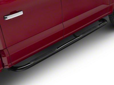 Barricade E-Series 3-Inch Side Step Bars with 90 Degree Bent Ends; Black (15-24 F-150 SuperCrew)