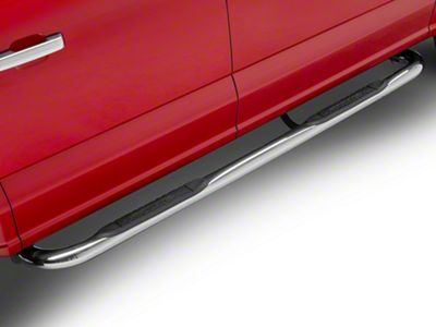 Barricade E-Series 3-Inch Side Step Bars with 90 Degree Bent Ends; Stainless Steel (15-25 F-150 SuperCrew)