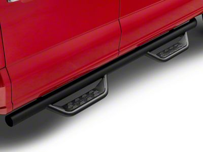 Barricade Tubular Drop Steps; Fine Textured Black Finish (15-25 F-150 SuperCrew)