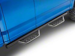 Barricade Tubular Drop Steps; Fine Textured Black Finish (15-25 F-150 SuperCab)