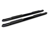 Barricade 5-Inch Oval 60 Degree Bent End Side Step Bars; Black (17-25 F-350 Super Duty Regular Cab)