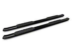 Barricade 5-Inch Oval 60 Degree Bent End Side Step Bars; Black (17-25 F-350 Super Duty Regular Cab)