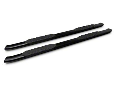 Barricade 5-Inch Oval 60 Degree Bent End Side Step Bars; Black (17-24 F-350 Super Duty SuperCab)