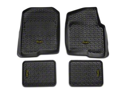 Barricade Front and Rear Floor Mats; Black (04-08 F-150 SuperCab, SuperCrew)