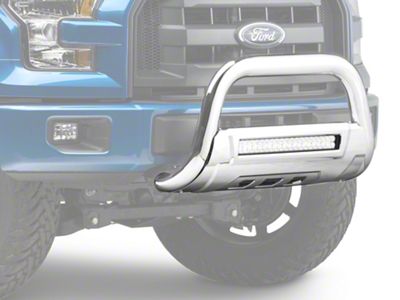 Barricade HD Bull Bar with Skid Plate and 20-Inch LED Dual-Row LED Light Bar; Polished SS (04-24 F-150, Excluding Raptor)