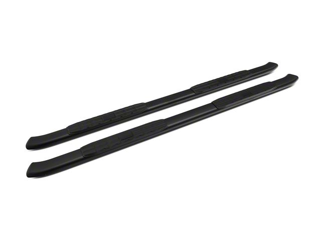 Barricade Pinnacle 4-Inch Oval Bent End Side Step Bars; Body Mount; Black (99-06 Silverado 1500 Extended Cab, Crew Cab)