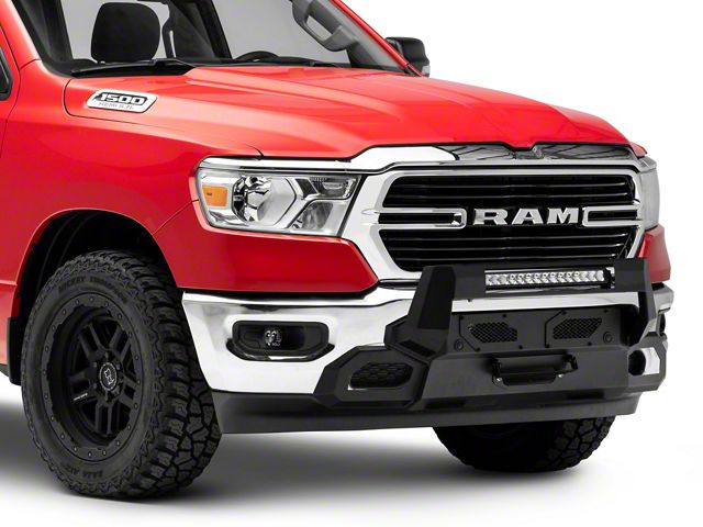 Barricade HD Stubby Front Bumper with Winch Mount and 20-Inch Single Row LED Light Bar (19-23 RAM 1500, Excluding EcoDiesel, Rebel & TRX)