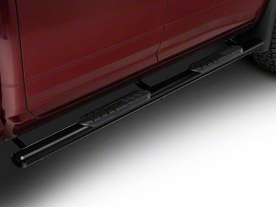 Barricade 4-Inch Oval Straight End Side Step Bars; Black (10-24 RAM 2500 Crew Cab)