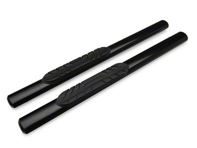 Barricade 4-Inch Oval Straight End Side Step Bars; Black (10-24 RAM 2500 Regular Cab)