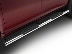 Barricade 4-Inch Oval Straight End Side Step Bars; Stainless Steel (10-26 RAM 2500 Crew Cab)