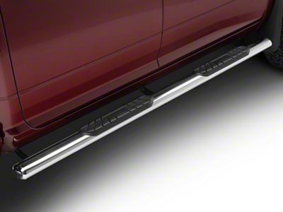 Barricade 4-Inch Oval Straight End Side Step Bars; Stainless Steel (10-24 RAM 2500 Crew Cab)