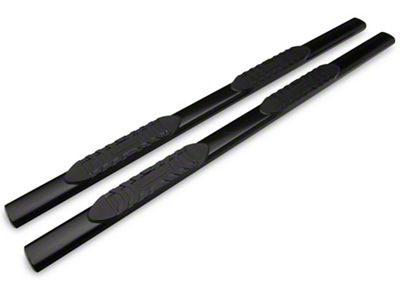 Barricade 5-Inch Oval Straight End Side Step Bars; Gloss Black (10-23 RAM 2500 Mega Cab)