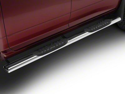 Barricade 5-Inch Oval Straight End Side Step Bars; Stainless Steel (10-24 RAM 2500 Crew Cab)