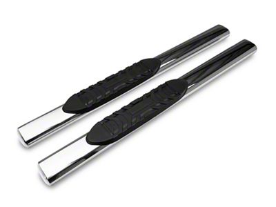 Barricade 5-Inch Oval Straight End Side Step Bars; Stainless Steel (10-24 RAM 2500 Regular Cab)