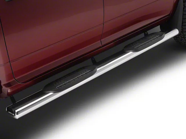 Barricade 6-Inch Oval Straight End Side Step Bars; Stainless Steel (10-24 RAM 2500 Crew Cab)