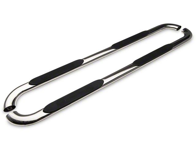 Barricade 4-Inch Oval Bent End Side Step Bars; Stainless Steel (10-24 RAM 3500 Mega Cab)