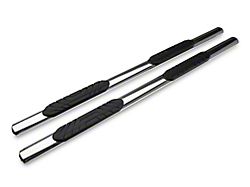 Barricade 4-Inch Oval Straight End Side Step Bars; Stainless Steel (10-23 RAM 3500 Crew Cab)