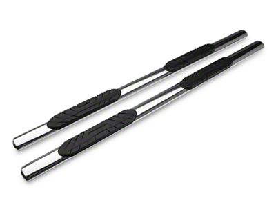 Barricade 4-Inch Oval Straight End Side Step Bars; Stainless Steel (10-24 RAM 3500 Crew Cab)