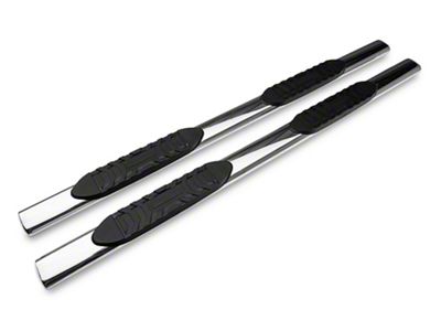 Barricade 5-Inch Oval Straight End Side Step Bars; Stainless Steel (10-24 RAM 3500 Crew Cab)