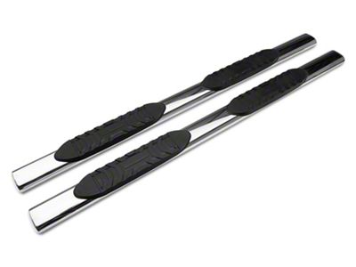 Barricade 5-Inch Oval Straight End Side Step Bars; Stainless Steel (03-09 RAM 3500 Quad Cab)