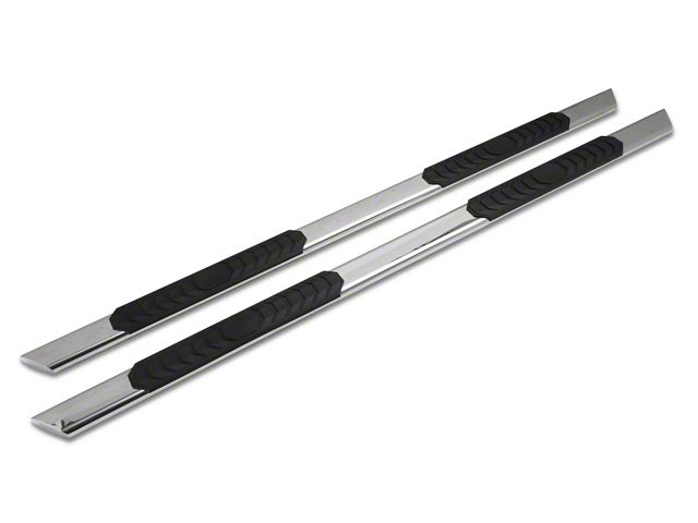 Barricade 4-Inch Flat Oval Running Boards; Stainless Steel (04-06 Sierra 1500 Crew Cab)