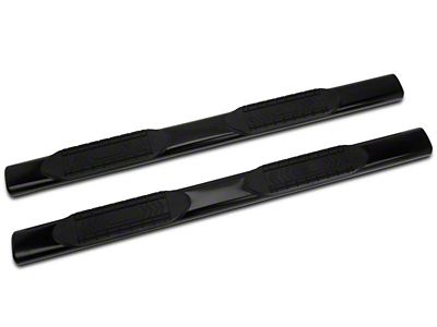 Barricade 6-Inch Oval Straight End Side Step Bars; Black (99-06 Sierra 1500)