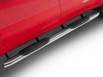 Barricade E-Series 5-Inch Oval Bent End Side Step Bars; Stainless Steel (19-25 Sierra 1500 Crew Cab)