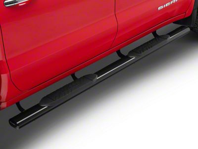 Barricade E-Series 5-Inch Oval Straight Side Step Bars; Black (19-25 Sierra 1500 Crew Cab)