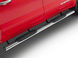 Barricade E-Series 5-Inch Oval Straight Side Step Bars; Stainless Steel (19-25 Sierra 1500 Crew Cab)