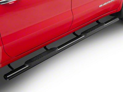 Barricade E-Series Oval Straight Side Step Bars; Black (19-25 Sierra 1500 Crew Cab)