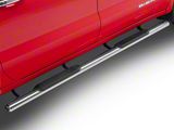 Barricade E-Series Oval Straight Side Step Bars; Stainless Steel (19-25 Sierra 1500 Crew Cab)
