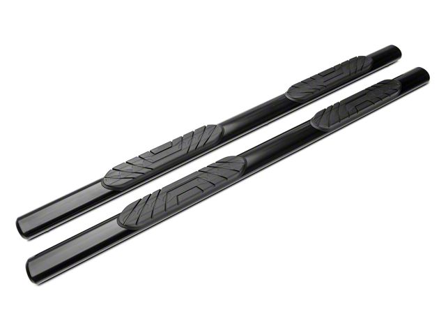 Barricade 4-Inch Oval Straight End Side Step Bars; Black (07-14 Sierra 2500 HD Extended Cab)