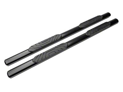 Barricade 4-Inch Oval Straight End Side Step Bars; Black (07-14 Sierra 2500 HD Extended Cab)