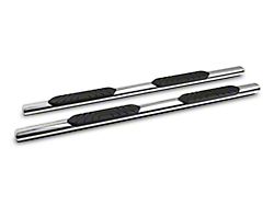 Barricade 4-Inch Oval Straight End Side Step Bars; Stainless Steel (20-25 Sierra 2500 HD Double Cab)