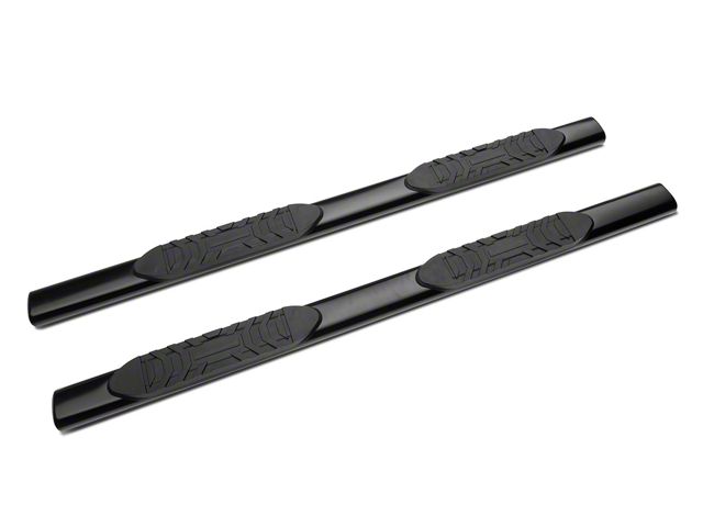 Barricade 5-Inch Oval Straight End Side Step Bars; Black (20-24 Sierra 2500 HD Double Cab)