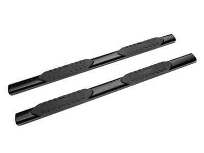 Barricade 5-Inch Oval Straight End Side Step Bars; Black (20-24 Sierra 2500 HD Double Cab)