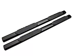 Barricade 5-Inch Oval Straight End Side Step Bars; Rocker Mount; Black (07-19 Sierra 2500 HD Extended/Double Cab)