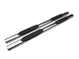 Barricade 5-Inch Oval Straight End Side Step Bars; Rocker Mount; Stainless Steel (07-19 Sierra 2500 HD Crew Cab)