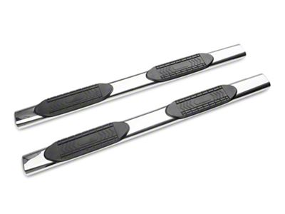 Barricade 5-Inch Oval Straight End Side Step Bars; Stainless Steel (20-23 Sierra 2500 HD Double Cab)