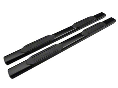 Barricade 6-Inch Oval Straight End Side Step Bars; Rocker Mount; Black (07-19 Sierra 2500 HD Crew Cab)