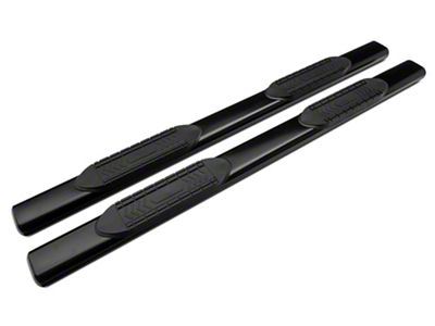 Barricade 6-Inch Oval Straight End Side Step Bars; Rocker Mount; Black (07-19 Sierra 2500 HD Extended/Double Cab)