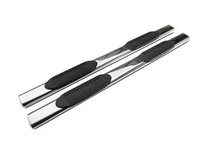 Barricade 6-Inch Oval Straight End Side Step Bars; Rocker Mount; Stainless Steel (07-19 Sierra 2500 HD Crew Cab)