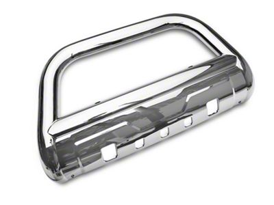 Barricade 3.50-Inch Oval Bull Bar with Skid Plate; Stainless Steel (11-19 Sierra 3500 HD)