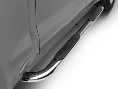 Barricade 4-Inch Oval Bent End Side Step Bars; Stainless Steel (20-25 Sierra 3500 HD Crew Cab)