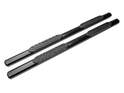 Barricade 4-Inch Oval Straight End Side Step Bars; Black (07-14 Sierra 3500 HD Extended Cab)