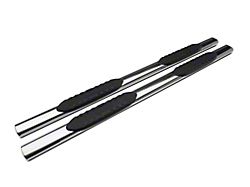 Barricade 5-Inch Oval Straight End Side Step Bars; Rocker Mount; Stainless Steel (07-19 Sierra 3500 HD Crew Cab)