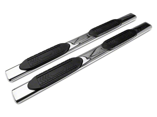 Barricade 6-Inch Oval Straight End Side Step Bars; Rocker Mount; Stainless Steel (07-19 Sierra 3500 HD Extended/Double Cab)