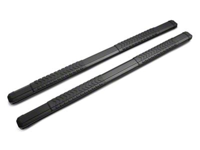 Barricade Saber 5-Inch Aluminum Side Step Bars; Black Cover Plates (19-24 Silverado 1500 Double Cab)