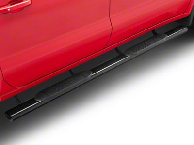 Barricade E-Series 5-Inch Oval Straight Side Step Bars; Black (19-25 Silverado 1500 Crew Cab)