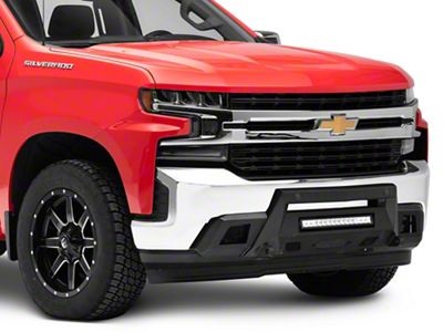 Barricade HD Stubby Front Bumper with Winch Mount and 20-Inch Single Row LED Light Bar (19-21 Silverado 1500, Excluding Diesel)